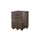 Monarch Specialties 7400 3-Drawer Filing Cabinet - Brown Reclaimed Wood-Finished in a trendy brown wood grain look with stylish black plastic drawer pulls