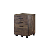 Monarch Specialties 7400 3-Drawer Filing Cabinet - Brown Reclaimed Wood-Finished in a trendy brown wood grain look with stylish black plastic drawer pulls