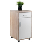 Winsome 18220 Kenner Mobile Storage Cabinet, 1 Drawer, Reclaimed Wood/White Finish-Assembly is required