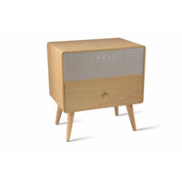 Koble Ralph Retro-Style Smart Side Table with Qi Wireless Charging - Oak-Stereo Pairing: Connect 2 Side Tables for True Wireless Sound