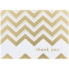 JAM Paper Thank You Cards Set, Gold Chevron Stripe, 10 Pack (D41114TYGLMB)-Gold chevron stripe