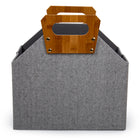Truu Design Foldable Storage Bin with Bamboo Handle - 13" x 13.4" - Grey-The storage basket measures 13"L x 8.3"W x 13.4"H in dimensions