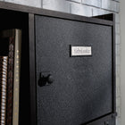 Sauder Foundry Road 72" Desk Hutch - Carbon Oak (1 Box)-Textured, powder coated metal doors, trays, and frame.