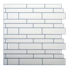 CTG Brands Multi Rectangular Wall Tile, 10" x 10", White, 6 Pack-Perfect size: each backsplash tile measures 10"L x 10"H in dimensions (approx. covers 4.17 sq. ft. per carton)