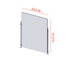 Mark Maker Rod Sneeze Guard - 23.5" W x 31.5" H panel 1/4" Clear Acrylic and 24" high aluminum rod set - no pass through-Made from 1/4” clear acrylic.