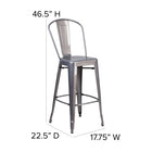 Flash Furniture 30" High Clear Coated Indoor Barstool with Back-Footrest