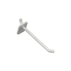 Azar Displays 4" x 0.287" Pegboard Locking Hooks, White, 50 Pack-Locking hook