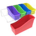 Storex Large Book Bins - Metal Shelf Rack Included - Assorted Colours - Set of 5-Create and organized space for books, magazines, and papers in an instant