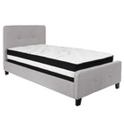 Flash Furniture Tribeca Twin Size Tufted Upholstered Platform Bed with Pocket Spring Mattress - Light Grey Fabric-Bed
