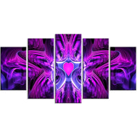 Designart Abstract Heart at the Center, 4 Piece Purple Canvas Art Set, (PT3024-373)-Print