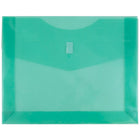 JAM Paper Plastic Envelopes with VELCRO Brand Closure, 2 Expansion, Letter Booklet, 9.75 x 13, Green Poly, 12 Pack (218V2GR)-Green