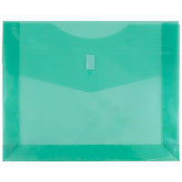JAM Paper Plastic Envelopes with VELCRO Brand Closure, 2 Expansion, Letter Booklet, 9.75 x 13, Green Poly, 12 Pack (218V2GR)-Green