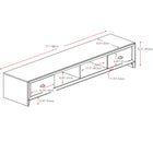 CorLiving TLK-802-B Lakewood Extra Wide TV Bench, Black Wood Grain Finish for TVs up to 80"-Convenient cable management backing