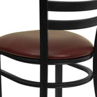 Flash Furniture HERCULES Series Black Ladder Back Metal Restaurant Chair - Burgundy Vinyl Seat-2.5'' Thick Foam Padded Seat