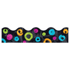 TREND enterprises, Inc. Color Harmony Swirl Dots on Black Terrific Trimmers-Vibrant colors and designs draw attention to your messages and materials anywhere people gather