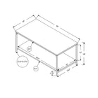 Monarch Specialties 3800 Coffee Table - 40"L/White/Silver Metal-Monarch Specialties is a leader in furniture and home decor, developing products that offer outstanding value and style for over 50 years; your purchase will be well packaged for protection and to facilitate timely delivery.