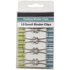 JAM Paper Fashion Design Binder Clips, Small, 19mm, Green and Blue Binderclips with Stripes, 3 packs of 10 (336128839g)-Size: Small .75 inch (19mm)