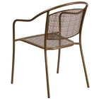 Flash Furniture Commercial Grade Gold Indoor-Outdoor Steel Patio Arm Chair with Round Back-Integrated Arms