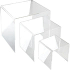 Large Square Acrylic Risers, 4", 6", 8", Sets of 3, 2 Pack-Ideal for displaying larger retail items