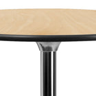 Flash Furniture 24" Round Wood Cocktail Table with 30" & 42" Columns-Double Coated Polyurethane Varnish Bottom