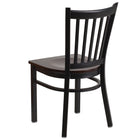 Flash Furniture HERCULES Series Black Vertical Back Metal Restaurant Chair - Walnut Wood Seat - 2 Pack-.625" Thick Plywood Seat