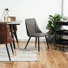 FurnitureR Brown Dining Chair, Set of 2, Charlton Vintage A-Dimensions: 34.3' x 18.1' x 17.5"