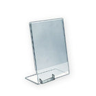 Azar Displays Vertical Slated L-Shaped Sign Holder with Business Card Pocket, Clear, 10 Pack (252050)-Placing literature in a L-shape stand up sign holder draws the attention of viewers to read the advertised information