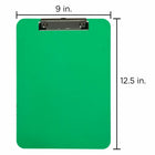 JAM Paper Standard Plastic Clipboard - Green - 12 Pack-Our clipboards feature a durable metal clip for securing papers that has a sturdy long-lasting spring.