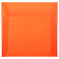 JAM Paper 6.5 x 6.5 Square Envelopes, Glamour Orange Translucent Vellum, 100 Pack (1592120B)-Glamour orange