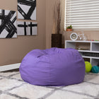 Flash Furniture Oversized Solid Purple Bean Bag Chair-Cotton Upholstery