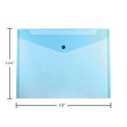 JAM Paper Plastic Envelopes with Snap Closure, Letter Booklet, 9.75 x 13, Blue Poly, 12 Pack (218S0BU)-1" expansion