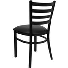 Flash Furniture HERCULES Series Black Ladder Back Metal Restaurant Chair - Black Vinyl Seat-Black Vinyl Upholstered Seat