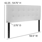Flash Furniture Lennox Tufted Upholstered Full Size Headboard - White Vinyl-Black Metal Stands with Adjustable Bed Rail Slots