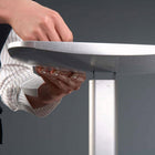SECO Decorative Brochure Stand, Portrait-Moulded silver plastic base with hidden steel plate for extra weight stability.