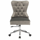 Plata Import Boyel Upholstered Velvet Office Chair - Grey-Tilt Mechanism