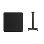 Flash Furniture 30'' Square Laminate Table Top, Black with 22'' x 22'' Table-Height Base (XUBK3030T2222)-Black Laminate Top