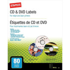 Staples CD/DVD Media Labels - 80 Pack-Create custom labels for CDs and DVDs