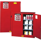 Justrite Sure-Grip Ex Paint & Ink Safety Storage Cabinets, 2 Doors, Manual, 34" x 34" x 65"-Multiple shelves are ideal for 1-gallon paint cans (Class III liquids)