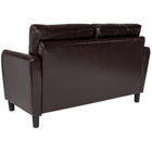 Flash Furniture Candler Park Upholstered Loveseat - Brown Leather-Loose Back Cushions