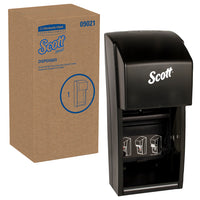 Scott Essential Core/Coreless Double Roll Toilet Paper Dispenser (09021) - Black-Core/coreless double roll toilet paper dispenser