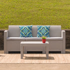 Flash Furniture Light Grey Faux Rattan Coffee Table-27.75"W x 19.75"D x 15"H