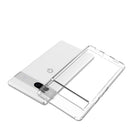 General Supply Goods + Co Wireless Charging Compatible Hybrid Case for Google Pixel 7a - Clear-Full access to ports and buttons