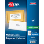 Avery Rectangle White Copier Address Label, 4-1/4"W x 2"L, 1000 Pack-Save time addressing repeat mailings