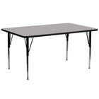 Flash Furniture 30''W x 72''L Rectangle Activity Table with 1.25'' High Pressure Top and Standard Height Adjustable Legs, Grey-Grey Laminate