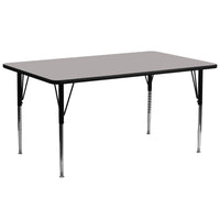 Flash Furniture 30''W x 72''L Rectangle Activity Table with 1.25'' High Pressure Top and Standard Height Adjustable Legs, Grey-Grey Laminate