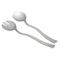 Elegance Hammered 11.5" Stainless Steel Salad Servers-Crafted of quality stainless steel material