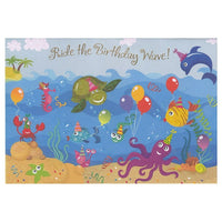 Rosedale 5-1/2" x 8" Juvenile Ride the Birthday Wave! Greeting Cards And Envelopes, 12 Pack (15908)-Printed on premium uncoated card stock