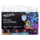 Mont Marte Premium Pouring Acrylic Paint - 120ml - Golden Beach - 4 Assorted Colours-Beach themed pouring paint set
