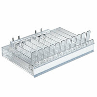 Azar Displays Spring Load & C-Channel Pegboard 11 Compartment Pusher Tray, 2 Pack (225511)-Made from acrylic