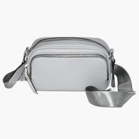 Nicci Crossbody with Front Flap - Light Grey-Inside zipper pocket and cell phone pocket